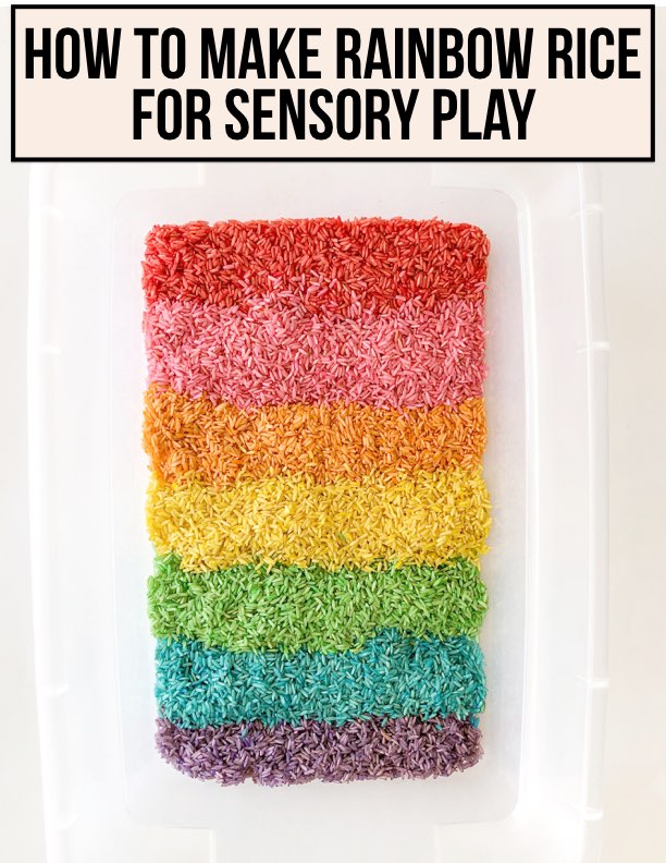 How to Make Rainbow Rice for Sensory Play