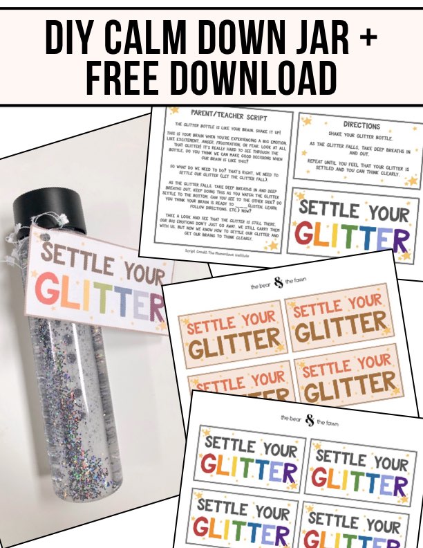 How to Make a Settle Your Glitter Calm Down Bottle + Free Download