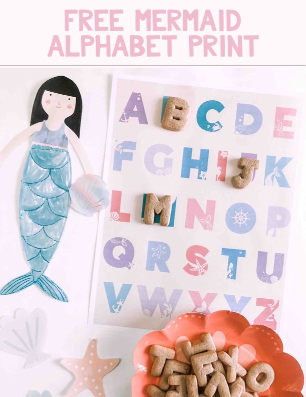 free download mermaid alphabet number prints the bear and the fawn