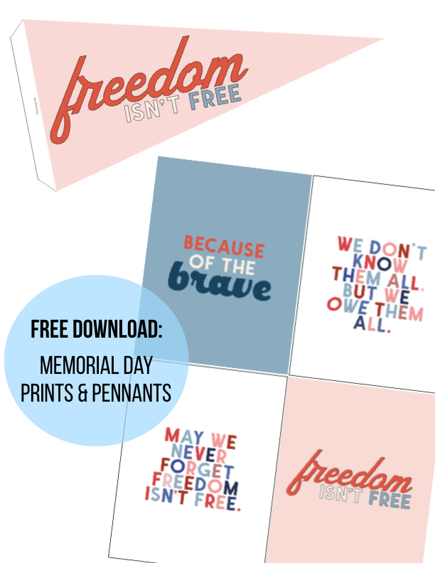 FREE DOWNLOAD: Memorial Day Prints & Pennants