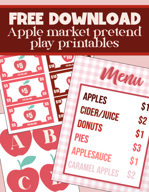 FREE DOWNLOAD: Apple Market Pretend Play Prints