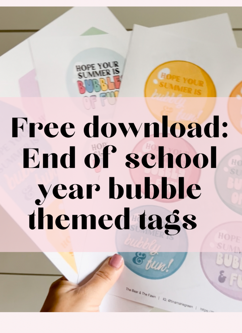 FREE DOWNLOAD: Bubble Themed End of Year Tags