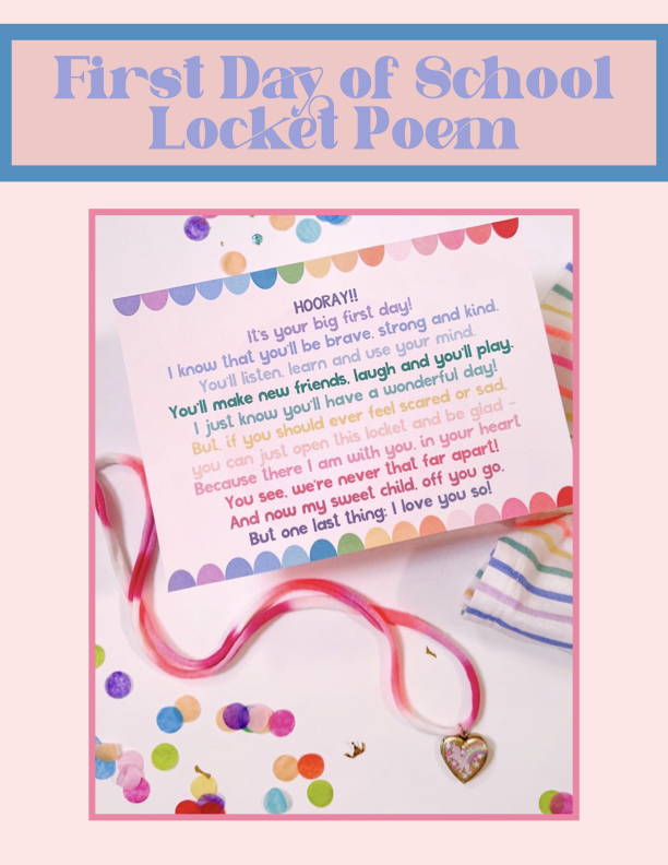 Back to School Locket  Poem Print
