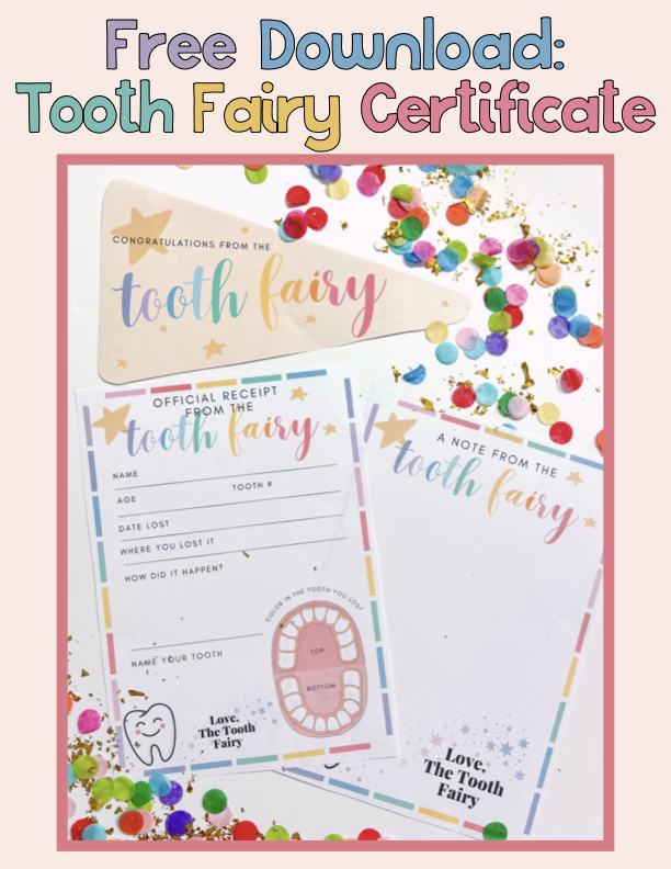 Free Download: Tooth Fairy Certificate