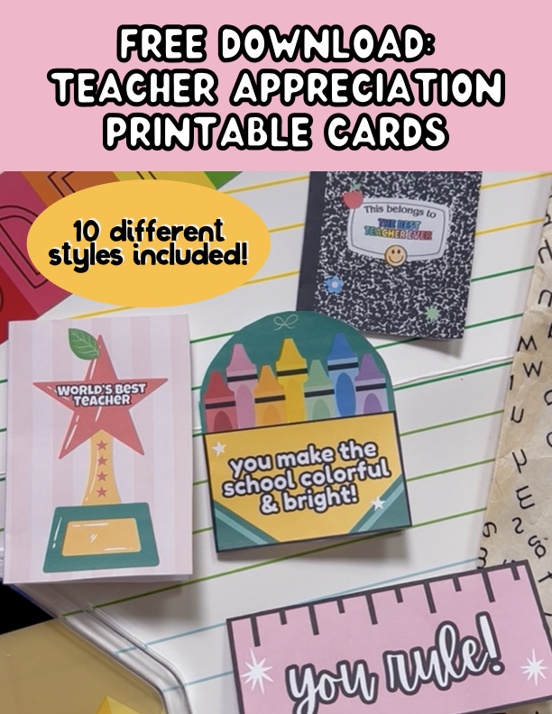 Free Download: Teacher Appreciation Printable Cards
